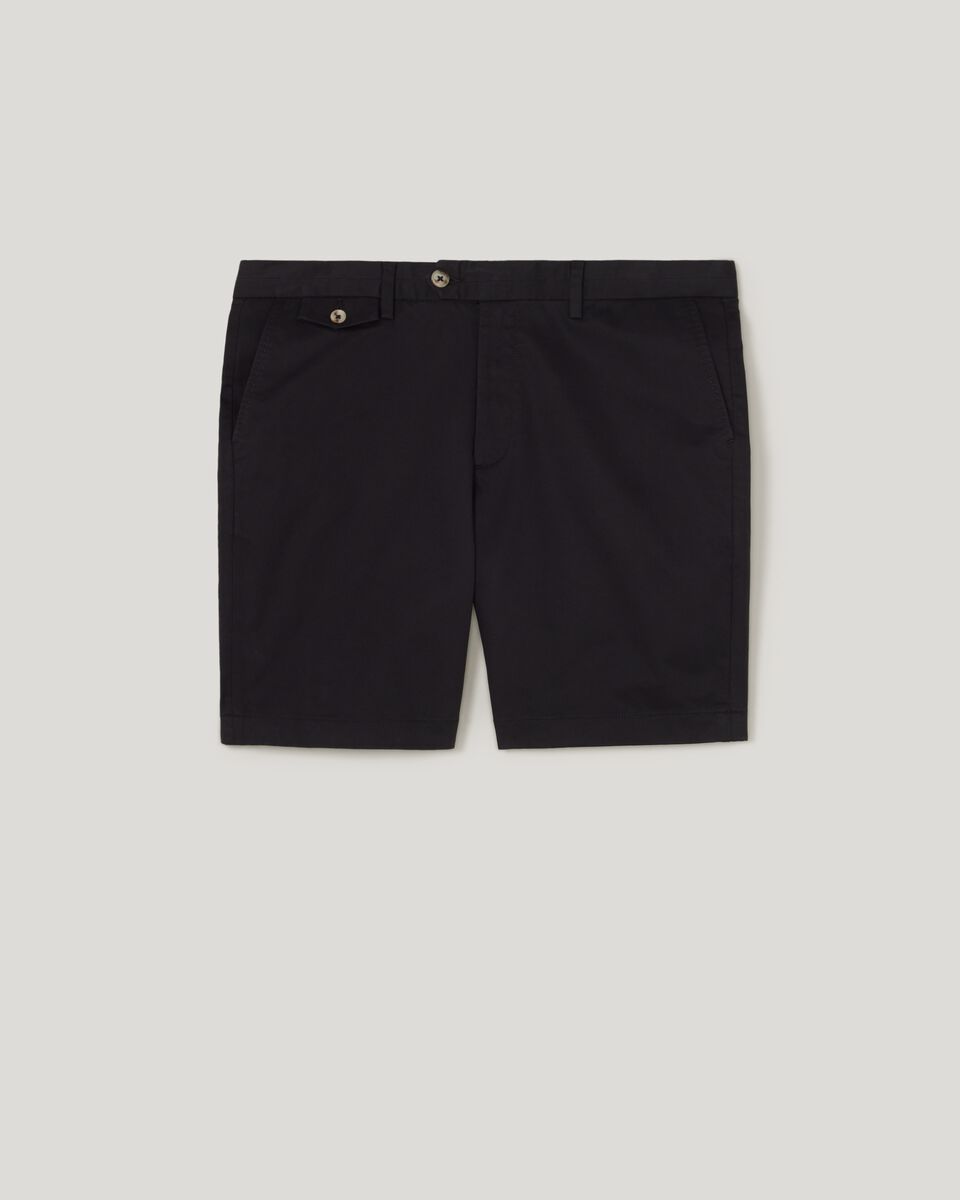 Slim Stretch Cotton Stretch Chino Short, Black, hi-res